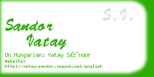 sandor vatay business card